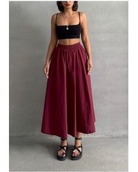 BEJNA - Burgunderroter, Gewebter, Ausgestellter Rock Mit Elastischer Taille Für Damen - Lyst
