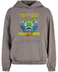 Merchcode - Ladies thin lizzy killer cover acid washed oversized hoody - Lyst