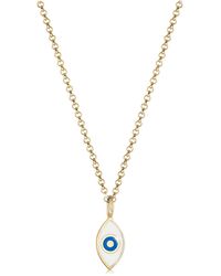 Elli Jewelry - Halskette erbskette evil eye symbol emaille 925er silber - Lyst