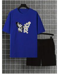 uyguntarz - Papatyakelebek Design Bedrucktes T-Shirt-Trainingsanzug-Set - Lyst