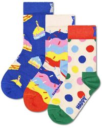 Happy Socks - Kinder socken unisex, 3er pack geschenkbox, bio-baumwolle, farbmix - 24-26 - Lyst