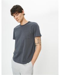 Koton - T-shirt mit rundhalsausschnitt, tasche, detail, kurzärmelig, baumwolle - Lyst