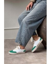 NİŞANTAŞI SHOES - Brooke Matt Grün Wildleder Detaillierte Flache Sohle Schnürschuhe Für Damen - Lyst