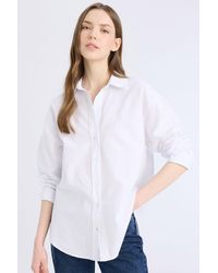 Defacto - Basic Oxford-Langarmshirt – 100 Baumwolle, Breite Passform, Für Damen - Lyst