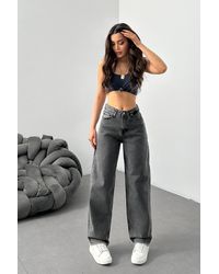 BİKELİFE - Locker Geschnittene, Bequeme Baggy-Jeanshose Mit Weitem Bein Für Damen - Lyst
