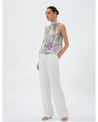 Koton - Melis Ağazat X – Neckholder-Bluse Aus Chiffon Mit Blumenmuster Für Damen - Lyst