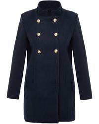 Trendyol - Marineblauer mantel im regular-stil - Lyst