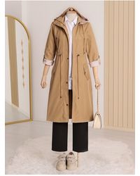 Modamorfo - Nerz Gestreifter Trenchcoat Mit Futter Für Damen - Lyst
