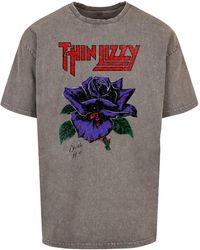 Merchcode - Thin lizzy pink color acid washed oversized tee - Lyst