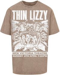 Merchcode - Thin lizzy new victoria theatre acid washed oversized tee - Lyst
