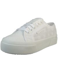 Superga - Low sneaker 2740 flower sangallo low top s2148kw a0a total white textil - Lyst