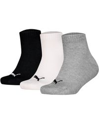 PUMA - Kinder Quarter Socken, 3Er Pack Plain Quarter 3P, Logos, Einfarbig - Lyst