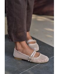 Madamra - Ballerinas Aus Netzstoff Mit Doppeltem Gürtel Und Detailliertem Detail Für Damen - Lyst