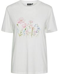 Pieces - Pckaylee ss printed tee bc - Lyst