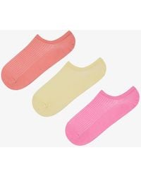 Penti - Bunte Gerippte 3-Teilige-Rosa Sneaker-Socken Für Damen - Lyst