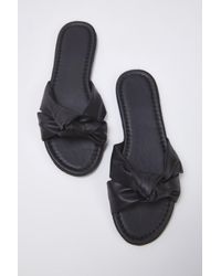 Trendyol - Schwarze Knoten-Detaillierte Mandel-Toe-Hausschuhe Für Damen - Lyst