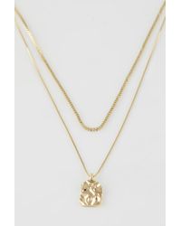 Defacto - Halskette aus gold mit doppelter platte und detail c8137axns - Lyst