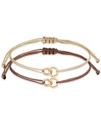 Elli Jewelry - Armband kreis infinity textilarmband set 925 silber vergoldet - Lyst