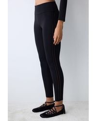 Penti - Schwarze Leggings Mit Hoher Taille Und Seitlichem Detail Für Damen - Lyst