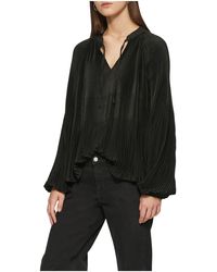 Qs By S.oliver - Plissierter Bluse Mit Kleinen Stand-Up-Ärmeln Für Damen - Lyst