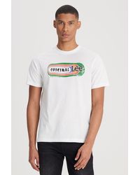Lee Jeans - Weißes T-Shirt Aus 100 Baumwolle Mit Normaler Passform Und Rundhalsausschnitt Für Herren - Lyst