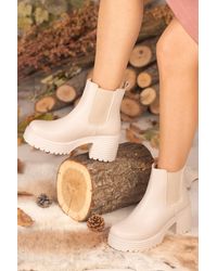 armonika - Stiefel mit dicker sohle, plateau vorne, elastischen seiten, warmfutter - Lyst