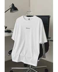 Trendyol - Weißes Oversize/Wide Cut T-Shirt Aus 100 Baumwolle Mit Brooklyn-Print Für Herren - Lyst