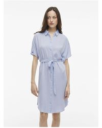 Vila - Blusenkleid Kurzarm Für Damen - Lyst