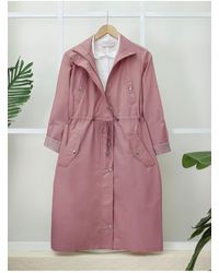 Modamorfo - Tunnel-Schnürsenkel, Taschendetail, Ungefütterter, Gewaschener Bio-Baumwoll-Trenchot – Puder Für Damen - Lyst