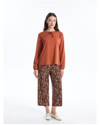 LC Waikiki - Gemusterte Caprihose – Elastische Taille Für Damen - Lyst