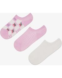 Penti - 3 Paar Sneaker-Socken Aus Baumwolle Mit Schachbrettmuster Und Blumenmuster Für Damen - Lyst