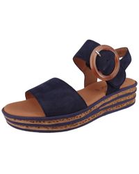 Gabor - Komfort sandalen keil f-weite 44.550 16 blue leder - Lyst