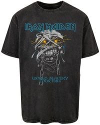 Merchcode - Powerslave Head Mummy Acid Washed Oversize-T-Shirt Für Herren - Lyst