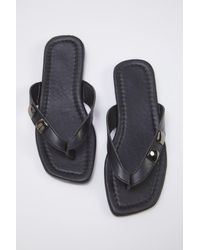 Trendyol - Schwarze Flip-Flops Mit Schnallendetails Für Damen - Lyst