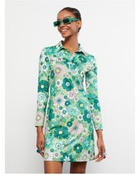 LC Waikiki - Langärmliges Kleid Mit Blumenmuster Und Hemdkragen Für Damen - Lyst