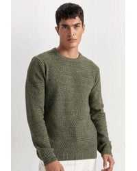 Defacto - Standard-Passform, Normaler Schnitt, Strukturierter Basic-Strickpullover Mit Rundhalsausschnitt R1175Az24Wn Für Herren - Lyst