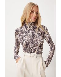 Happiness İstanbul - Schwarze Sandy-Bluse – Nerz-Kordelzug-Detail, Stehkragen Für Damen - Lyst