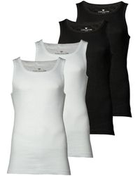 Tom Tailor - Tanktop, 4Er Pack Unterhemd, Garron S, Einfarbig Für Herren - Lyst