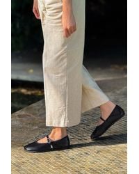 NİŞANTAŞI SHOES - Bonbon Matt Gürtel Detaillierte Flache Sohle Babet Für Damen - Lyst
