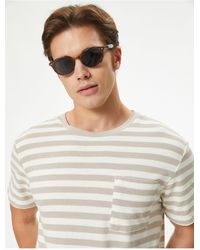 Koton - Kurzärmeliges T-Shirt Aus Baumwolle – Taschendetail, Rundhalsausschnitt Für Herren - Lyst