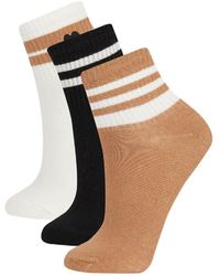 Defacto - Bequeme Elastische 3-Teilige Lange Baumwollsocken A5879Axns Für Damen - Lyst