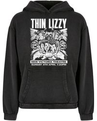 Merchcode - Ladies thin lizzy new victoria theatre acid washed oversized hoody - Lyst