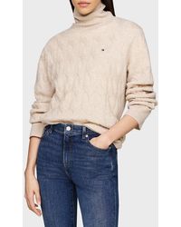 Tommy Hilfiger - Rollkragenpullover Aus 100 Wolle Mit Normaler Passform Für Damen - Lyst