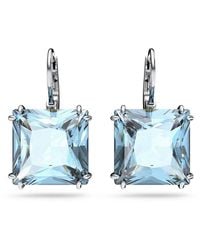 Swarovski - Silberfarbene Ohrhänger Mit Blaue Kristal 5619472 Für Damen - Lyst