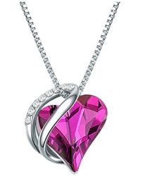 Rafaela Donata - Silberhalskette Kette Mit Anhänger Sterling Silber Verziert Mit Kristallen Von Swarovski Amethyst W Für Damen - Lyst