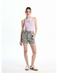 LC Waikiki - Jeansshorts Mit Hoher Taille Und Standard-Passform Für Damen - Lyst