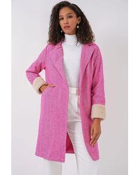 Bigdart - 9085 Fischgräten-Kaschmirmantel – A.Fuchsia Für Damen - Lyst
