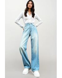 Trend Alaçatı Stili - Blaue Jeans Mit Weitem Bein Und Hoher Taille – Für Damen - Lyst