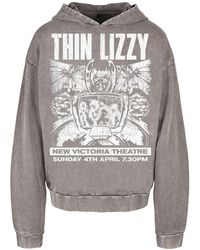 Merchcode - Thin lizzy new victoria theatre acid washed oversize-kapuzenpullover - Lyst