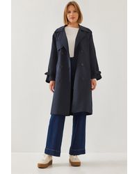 Bianco Lucci - Trenchcoat Mit Aller-Detail Vorne, Zweireihig, 8118 Für Damen - Lyst